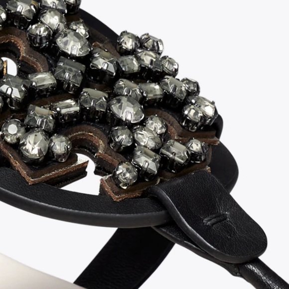 Tory Burch MANY SIZES CRYSTAL MILLER SOFT SANDAL Embellished Jeweled Two Tone - Picture 10 of 10